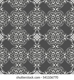 Damask seamless classic pattern. Vintage Baroque delicate background. Classic damask ornament for wallpapers, textile, fabric, wrapping, wedding invitation. Exquisite floral baroque template..