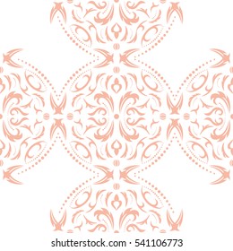 Damask seamless classic pattern. Vintage Baroque delicate background. Classic damask ornament for wallpapers, textile, fabric, wrapping, wedding invitation. Exquisite floral baroque template..
