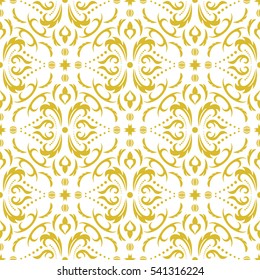 Damask seamless classic pattern. Vintage Baroque delicate background. Classic damask ornament for wallpapers, textile, fabric, wrapping, wedding invitation. Exquisite floral baroque template..