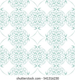 Damask seamless classic pattern. Vintage Baroque delicate background. Classic damask ornament for wallpapers, textile, fabric, wrapping, wedding invitation. Exquisite floral baroque template..