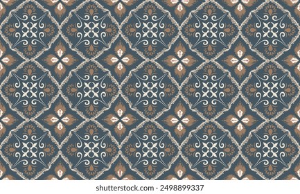 Damask seamless ethnic pattern. Oriental flora embroidery.tribal pattern, African,Indian pattern aztec geometric art background. Art ornament print design for carpet,cover wallpaper,wrapping,fabric