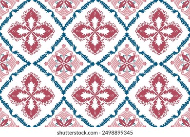 Damask seamless ethnic pattern. Oriental flora embroidery.tribal pattern, African,Indian pattern aztec geometric art background. Art ornament print design for carpet,cover wallpaper,wrapping,fabric