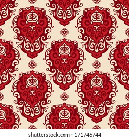 Damask seamless ethnic vector pattern