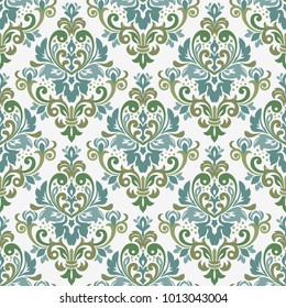 Damask seamless floral background pattern. Vector illustration