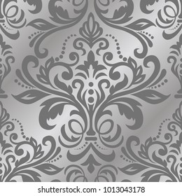 Damask seamless floral background pattern. Vector illustration