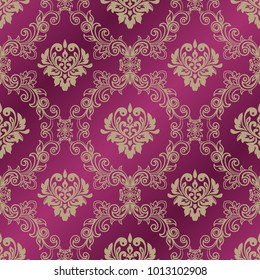 Damask seamless floral background pattern. Vector illustration