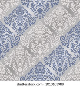 Damask seamless floral background pattern. Vector illustration