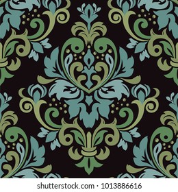 Damask seamless floral background pattern. Vector illustration