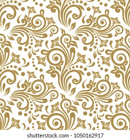 Damask seamless floral background pattern. Vector illustration