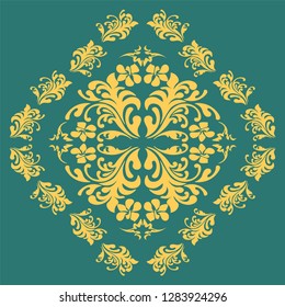 Damask seamless floral background pattern. Vector illustration.
