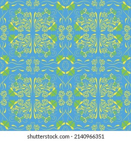 Patrón de fondo floral sin fisuras de Damask. Ilustración floral de fantasía. Patrón con flores y plantas, ilustración floral                 