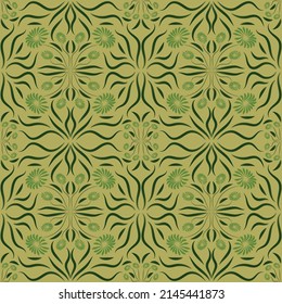 Damask seamless floral background pattern. Fantasy floral illustration. Pattern with flowers and plants, floral illustration.