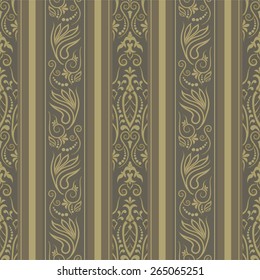 Damask seamless floral background pattern. Vector illustration