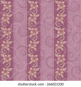 Damask seamless floral background pattern. Vector illustration