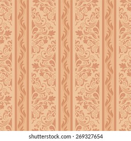 Damask seamless floral background pattern. Vector illustration