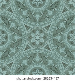 Damask seamless floral background pattern. Vector illustration