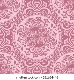 Damask seamless floral background pattern. Vector illustration