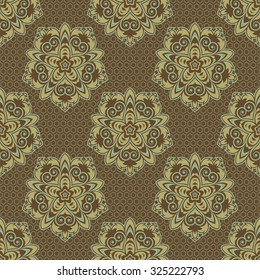 Damask seamless floral background pattern. Vector illustration