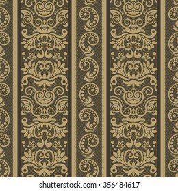 Damask seamless floral background pattern. Vector illustration