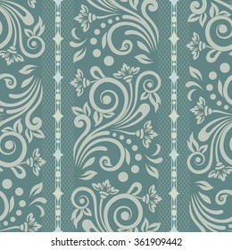 Damask seamless floral background pattern. Vector illustration