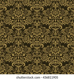 Damask seamless floral background pattern. Vector illustration