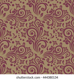 Damask seamless floral background pattern. Vector illustration