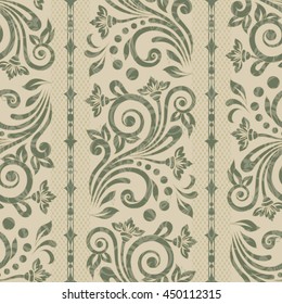 Damask seamless floral background pattern. Vector illustration