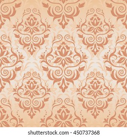 Damask seamless floral background pattern. Vector illustration