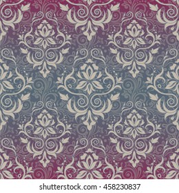Damask seamless floral background pattern. Vector illustration