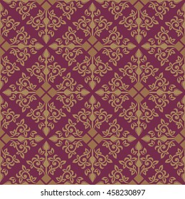 Damask seamless floral background pattern. Vector illustration