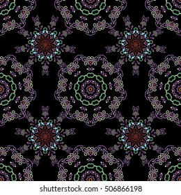 Damask seamless floral background pattern. Vector illustration.