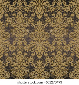 Damask seamless floral background pattern. Vector illustration