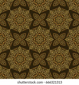 Damask seamless floral background pattern. Vector illustration