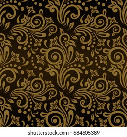 Damask seamless floral background pattern. Vector illustration