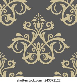 Damask seamless floral golden pattern. Vector traditional ornament with oriental elements for wallpapers and backgrounds