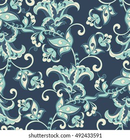 Damask seamless floral pattern