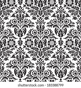 Damask Seamless Floral Pattern Background Vector