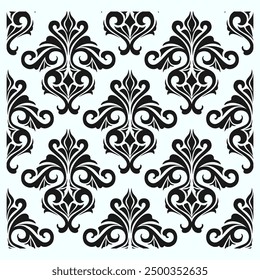 Damask seamless floral pattern decorative, ornamental, vector design.