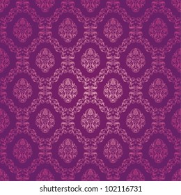 Damask seamless floral pattern. Flowers on a purple background. EPS 10