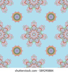Damask seamless floral pattern in pink and red colors. Royal wallpaper with abstract flowers. Vector stylish ornament.