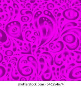 Damask seamless floral pattern in purple and magenta colors. Royal wallpaper with abstract flowers. Vector stylish ornament.