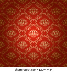 Damask seamless floral pattern. Royal wallpaper. Flowers on a bright background. EPS 10