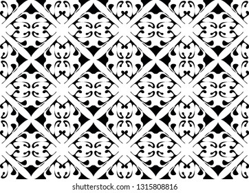 Damask seamless floral pattern. Royal wallpaper. Flowers on a black and white background.