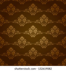 Damask seamless floral pattern. Royal wallpaper. Flowers on a dark background. EPS 10