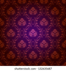 Damask seamless floral pattern. Royal wallpaper. Flowers on a dark background. EPS 10