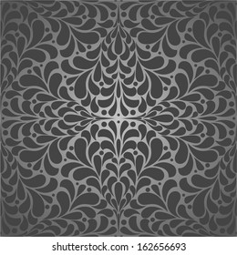 Damask seamless floral pattern. Royal wallpaper. Flowers on a black background.