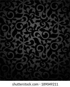 Damask seamless floral pattern. Royal wallpaper. Flowers on a black background.
