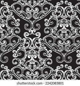 Damask seamless floral pattern. Royal wallpaper. background wallpaper with vintage tapestry grunge arras flowers, tracery leaves, and antique baroque ornament.Vector tapestry baroque texture.