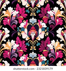 Damask seamless floral pattern. Royal wallpaper
