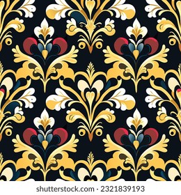 Damask seamless floral pattern. Royal wallpaper
